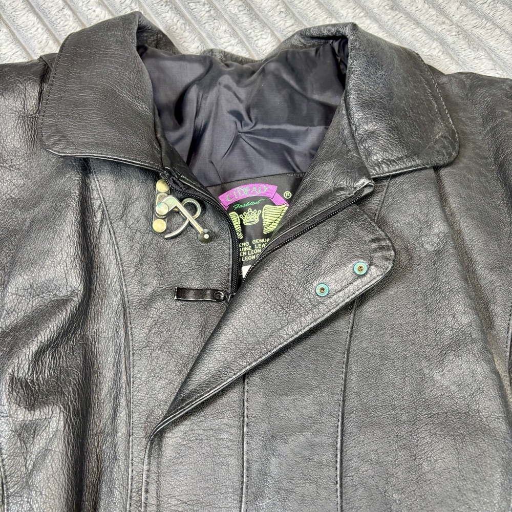 CIDPAO Men's Genuine Leather Jacket‎ L Coat Black Zip Snap Made in Mexico - Picture 9 of 16